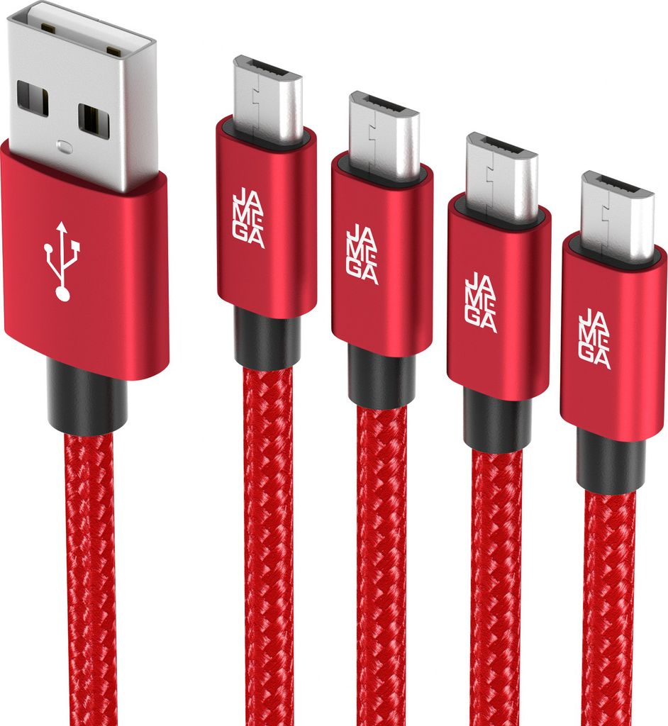 Micro USB Kabel Ladekabel Daten für Tablet Samsung Huawei PS4 XBOX LG | 0,5m - 3m Rot