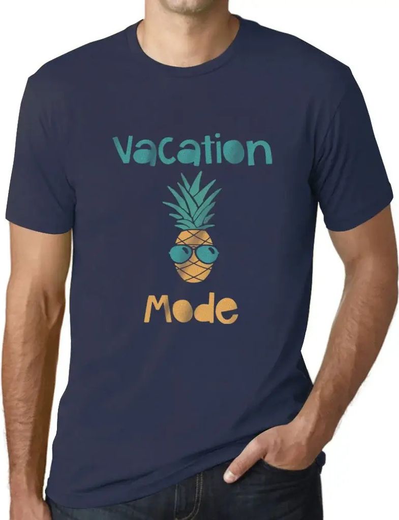 Herren Grafik T-Shirt Urlaubsmodus Ananas mit Sonnenbrille – Vacation Mode Pineapple With Sunglasses – Öko-Verantwortlich Vintage Jahrgang Kur...