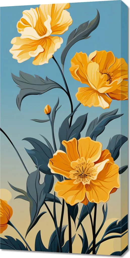 Offerta Quadro Moderno Fiori Oro 50x100 cm | Pronto da Appendere