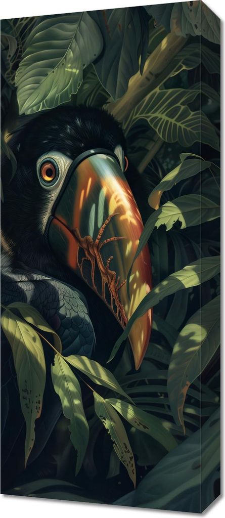 Bild 30x70cm Versteckter Tukan