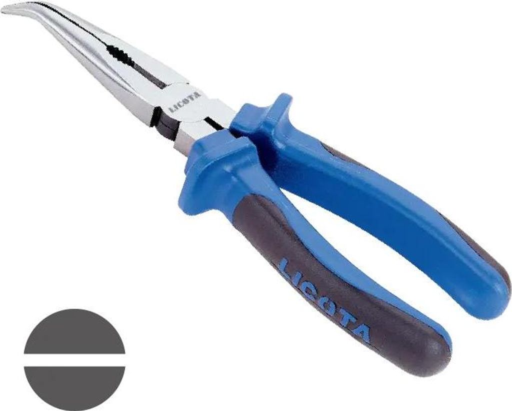 Gewinkelte Spitzzange 140mm mit isolierten Griffen & Schneide