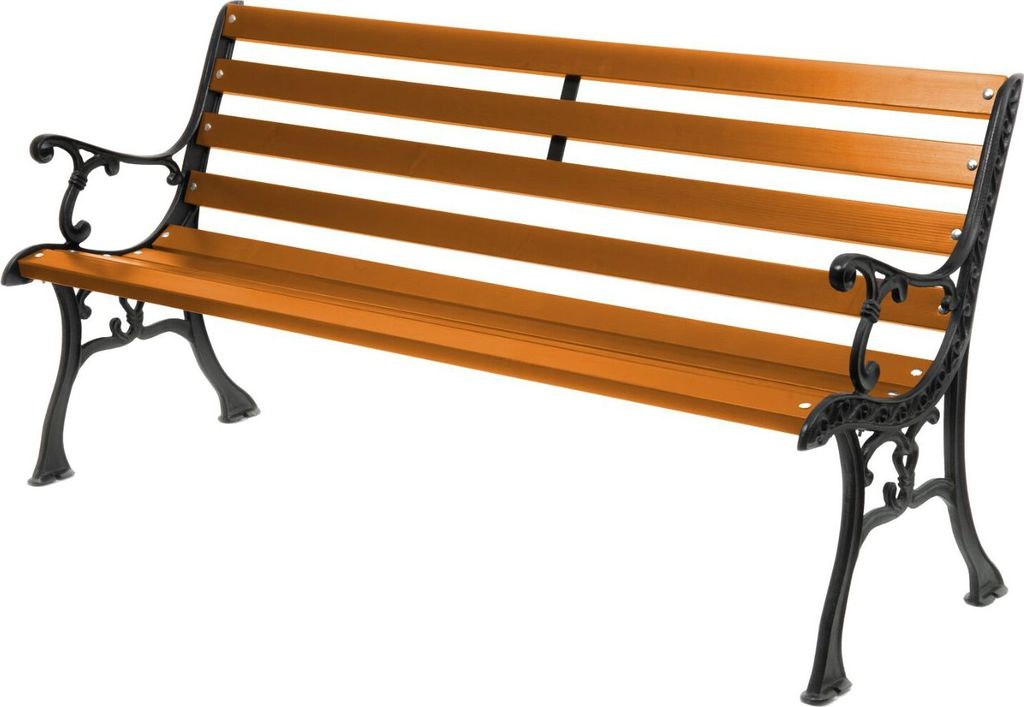 Gartenbank Parkbank Holtz Gusseisen Garten Outdoor Bank 0111 Bank für Terrassen Balkonbank, Holzbank, Gartenmöbel Bänke 155x78x39 cm Farbe: Teak