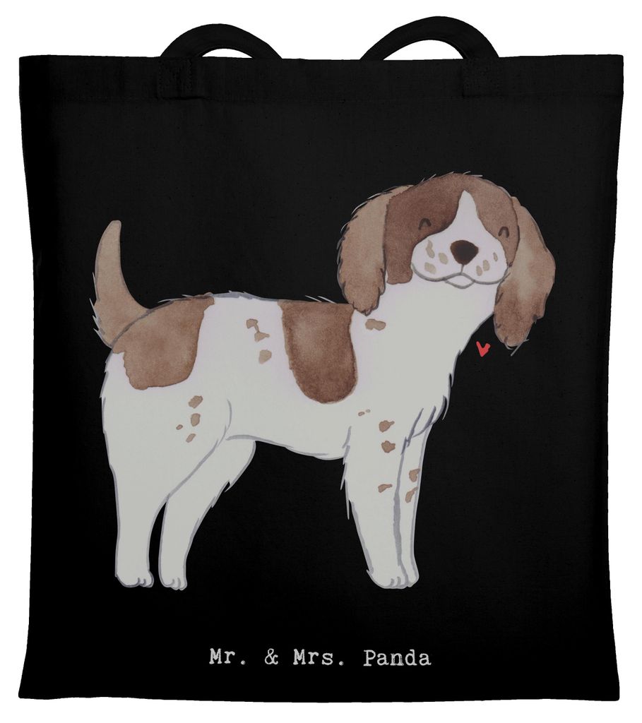 Mr. & Mrs. Panda Shopping Tasche English Springer Spaniel Moment - Schwarz - Geschenk, Stoffbeutel, festival, Laptoptasche, Tote Bag, Tragetasche