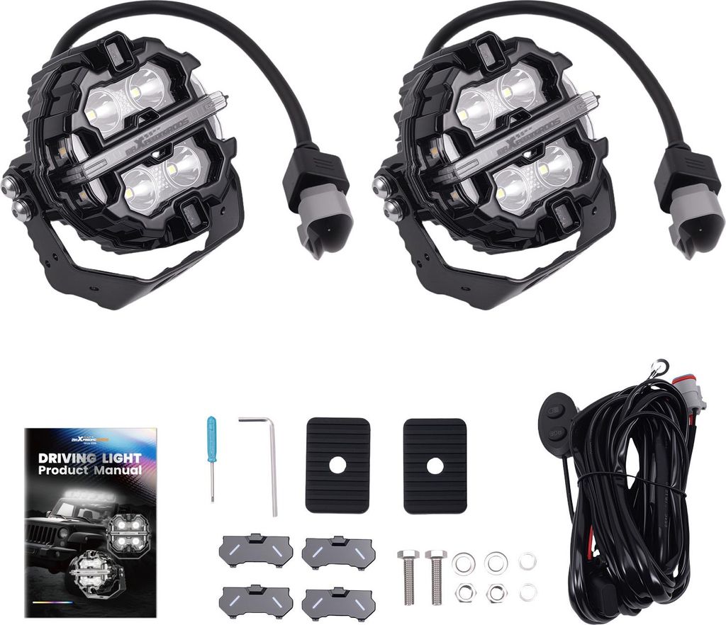 Światła pomocnicze LED okrągłe 3,5" RGB DRL do samochodów Zdjęcie produktu 