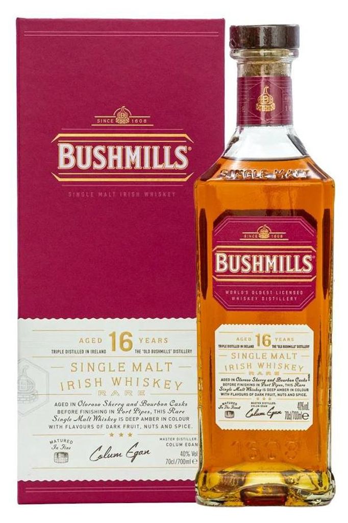 Bushmills 16 Years Old TRIPLE DISTILLED Single Malt Whiskey Immagine del prodotto 