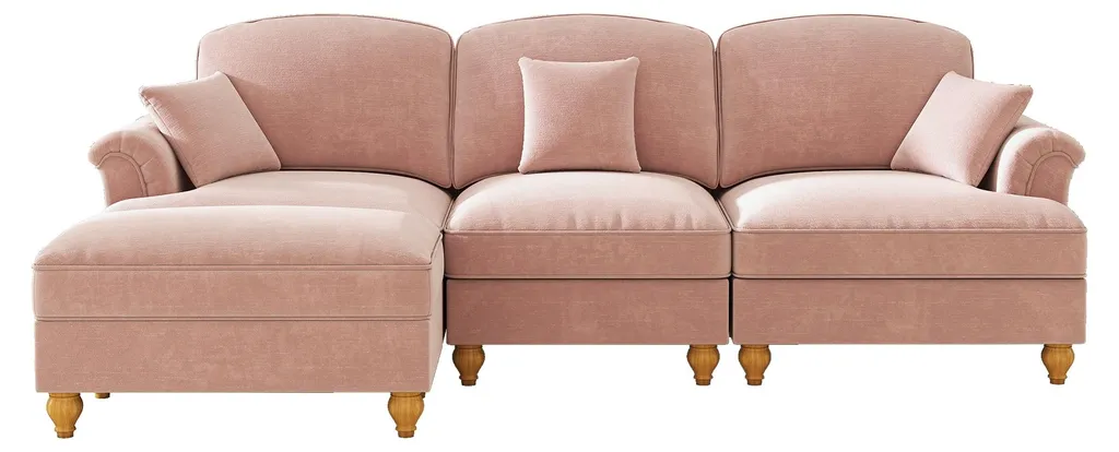 Canapé d'angle confortable en chenille pour optimiser votre coin salon - 11