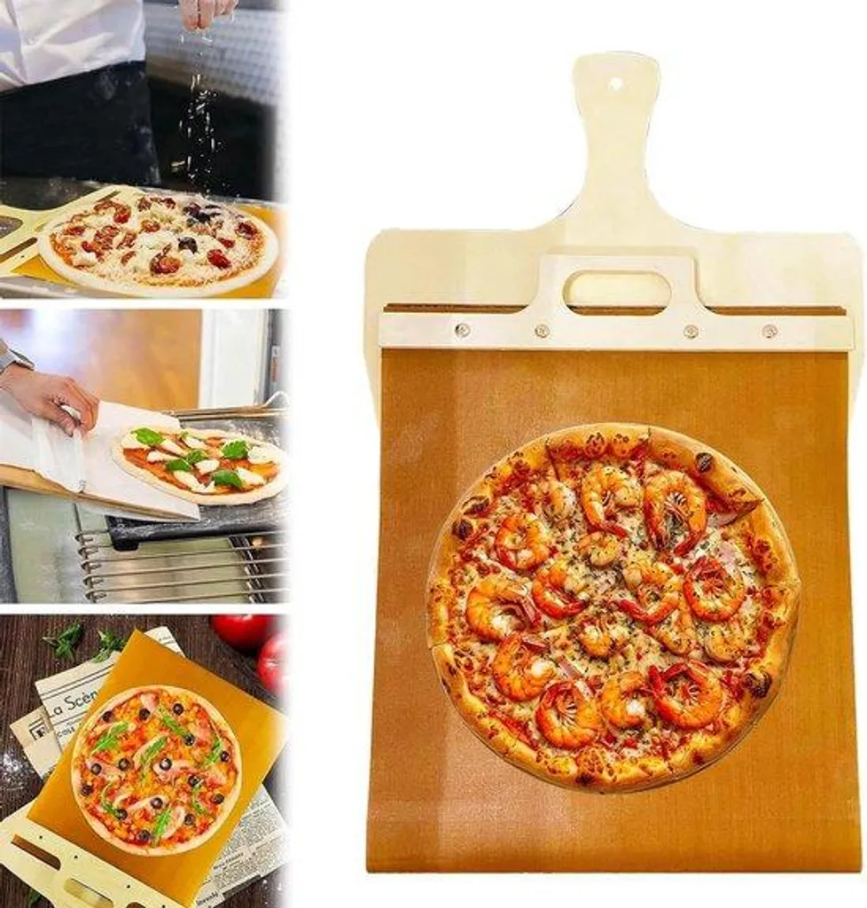 Pelle à pizza perforée légère avec manche long isolant thermique