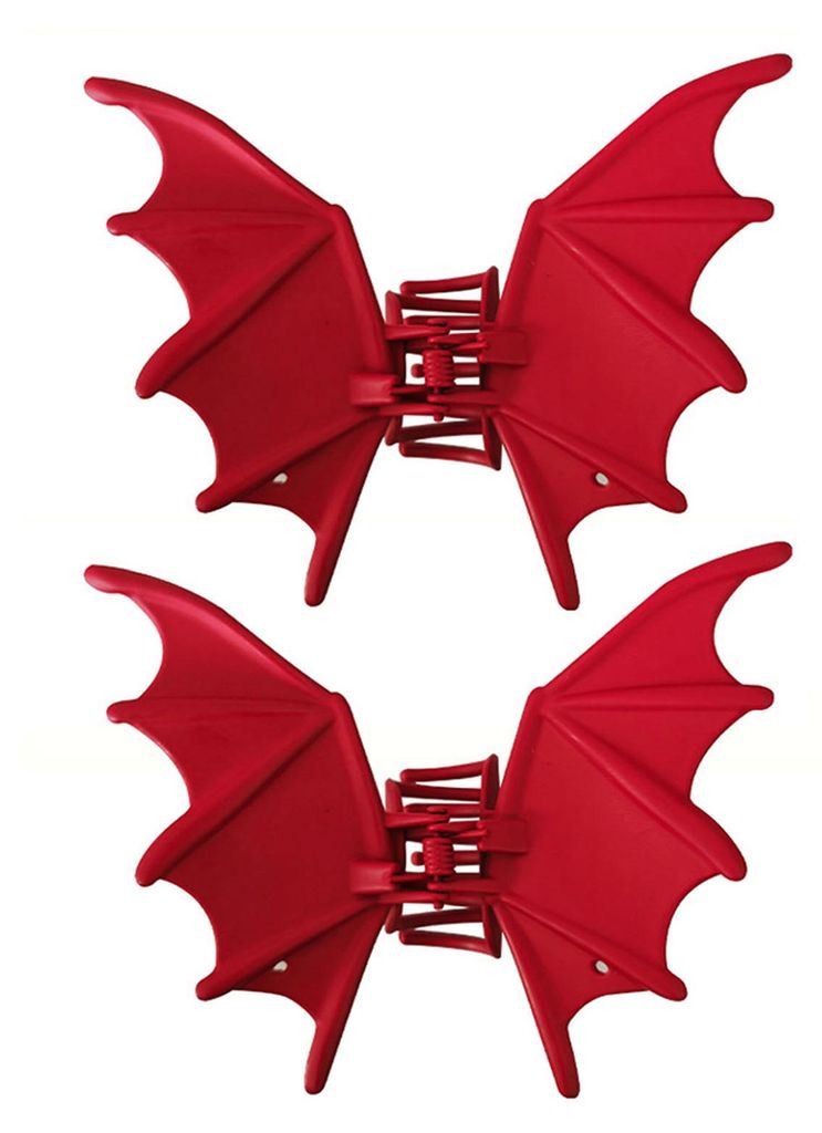 1/2 Stück Haarspange im Gothic-Stil mit Fledermausflügeln, gruselige Gothic-Haarnadel für Damen, Halloween-Haaraccessoires aus Metall