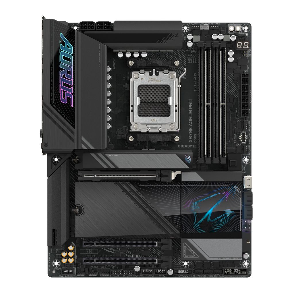 Gigabyte AORUS X870E PRO - Motherboard - ATX - Socket AM5 - AMD X870E Chipsatz - USB-C 3.2 Gen 2x2, USB4, USB 3.2 Gen 1, USB 3.2 Gen 2 - 2.5 Gigabi...