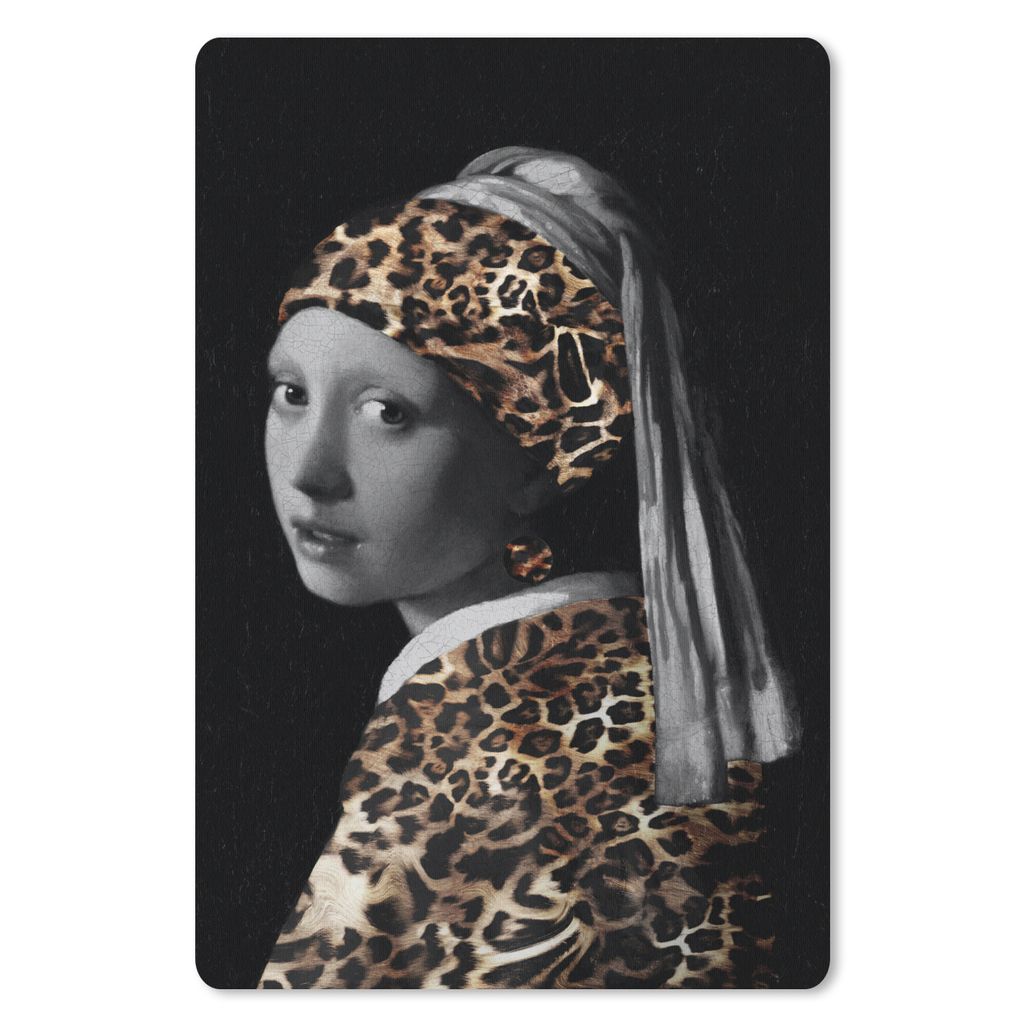 MuchoWow Mauspad Mousepad Das Mädchen mit dem Perlenohrring - Johannes Vermeer - Pantherdruck 40x60 cm - Mousepads - Maus Mat - Pad - Mausunterl...