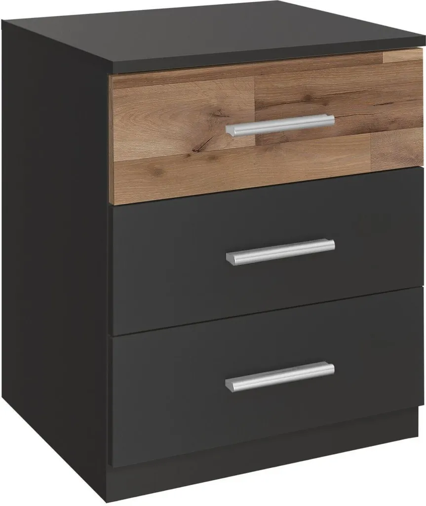 Table de Chevet Isobel Graphite 46x56x41cm - Petit Meuble de Chambre
