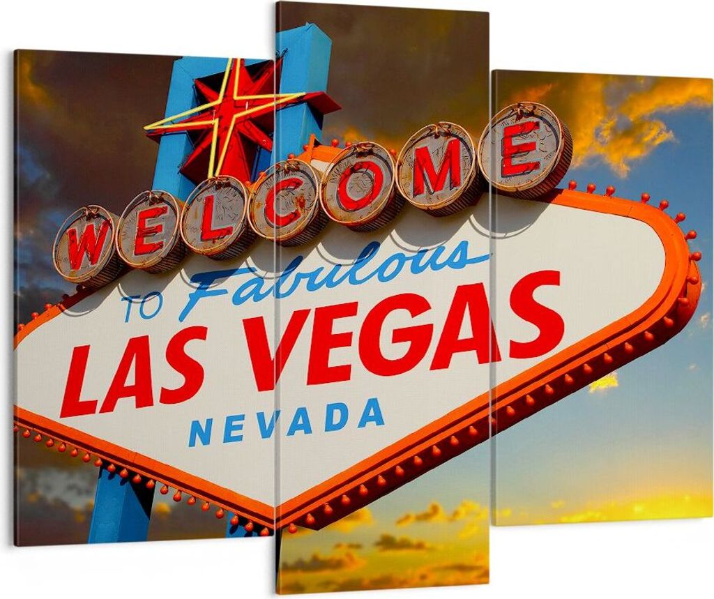 Bild auf Leinwand - Leinwandbild - Amerika bestimmungsort las vegas - 130x100cm - Wand Bild - Wanddeko - Leinwanddruck - Bilder - Kunstdruck - Lein...