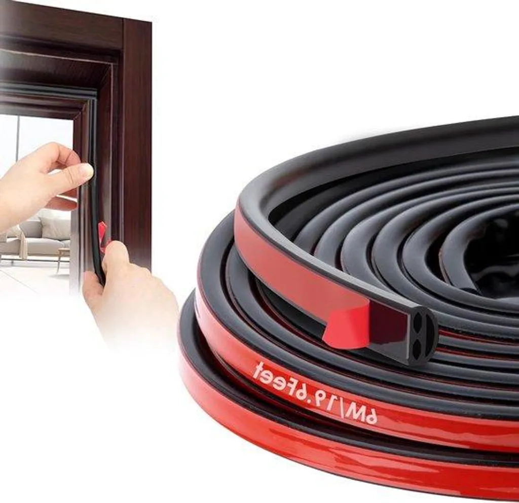 Isolant porte et fenêtre contre froid et bruit - 6m Autocollant Noir