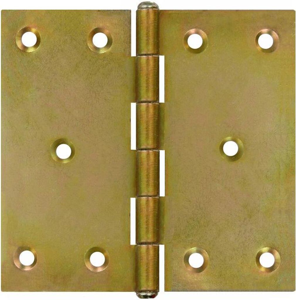 20 Kantige Scharniere Türband Türscharniere 100 x 100 x 2,0 mm Gelb Verzinkt