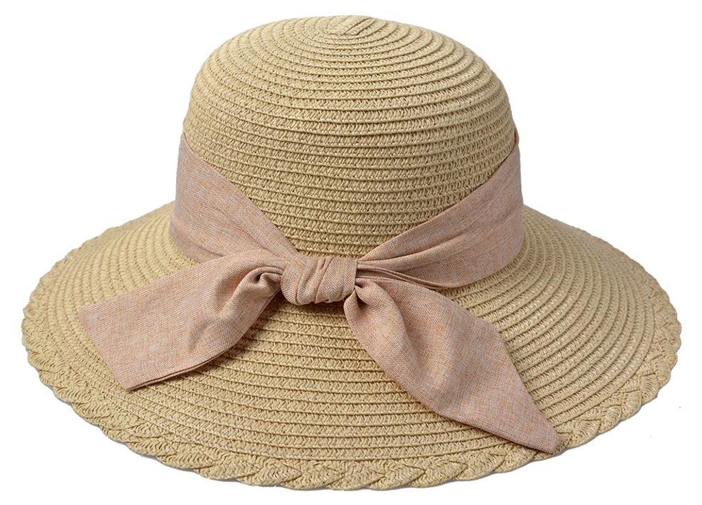 Clayre & Eef Damenhut Beige Papierstroh