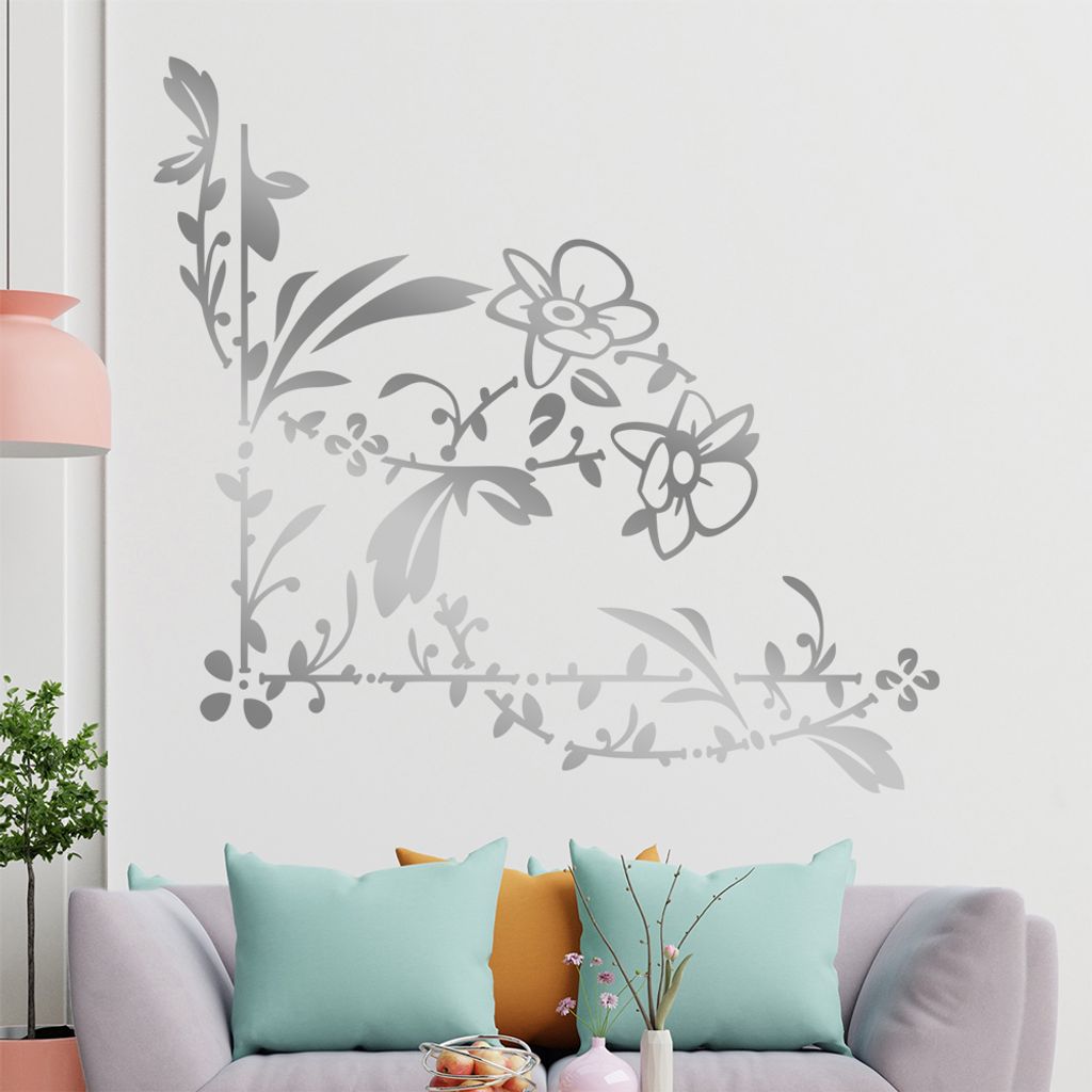 Blumenranke - Linien Wandtattoo in 6 Größen - Wandaufkleber Wall Sticker - Dekoration, Küche, Wohnzimmer, Schlafzimmer, Badezimmer