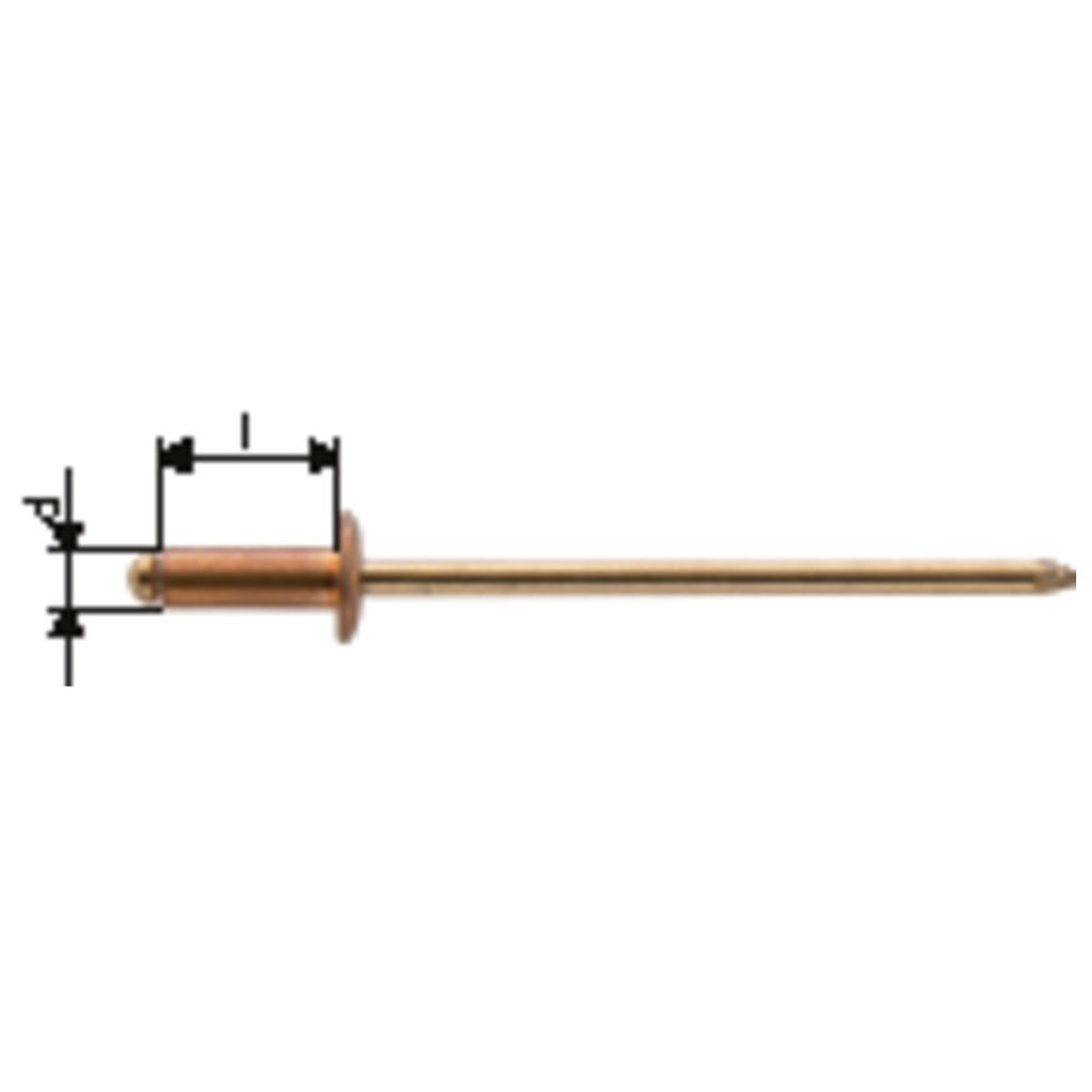 1.000 Stück Gesipa Blindniet Kupfer/Bronze Flachrundkopf 3 x 8 mm 1433661