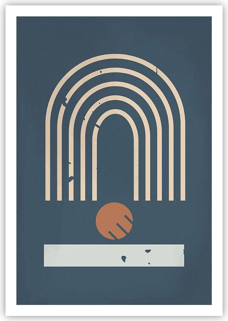 Poster - Poster ohne Rahmen - Abstraktion Stadion Modern - 70x100 cm - Wand Bild - Wanddeko - Wandbilder - Kunstposter - Wandposter - Bilder - Kuns...