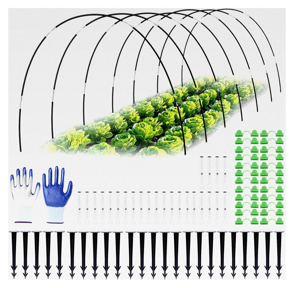 Pflanztunnel Bögen, 36 Stück Tunnelbögen für Hochbeete, Abnehmbare Folientunnel Bögen mit 6 mm Durchmesser, Gartentunnel Bögen, Gewächshaus ...