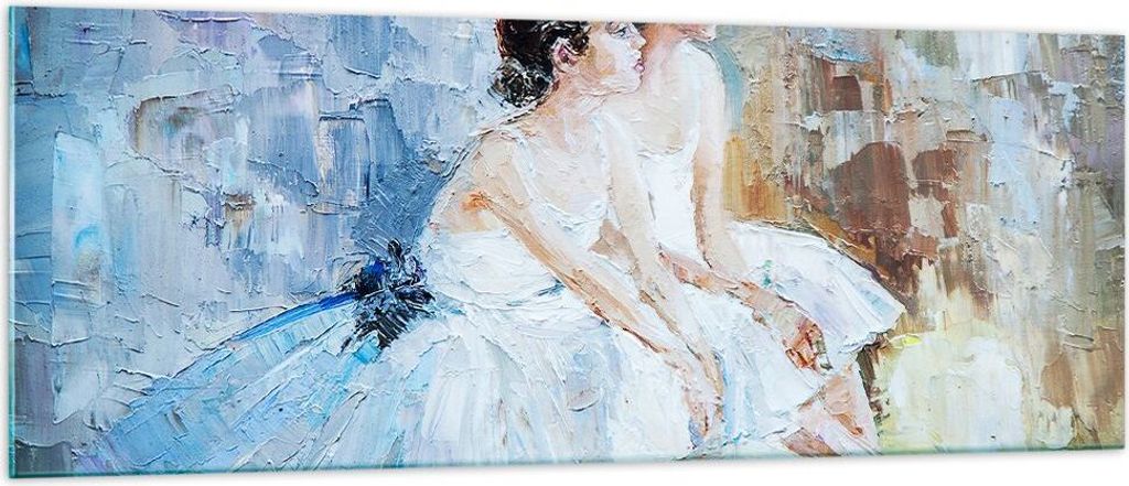 Bilder auf glas - Balletttänzer tanzen - 140x50cm - Glasbilder - Wandbilder - Kunstdruck - zum Aufhängen bereit - Wanddekoration aus Glas - Glas ...