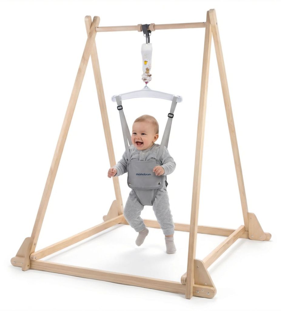 Holz Babyjumper mit Ständer - höhenverstellbarer Sitz, Baby Produktbild 