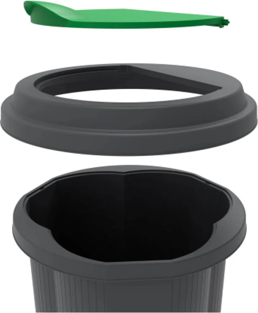 Corbeille Tri Bin EcoBlack Exacompta 44214D en plastique recyclé noir