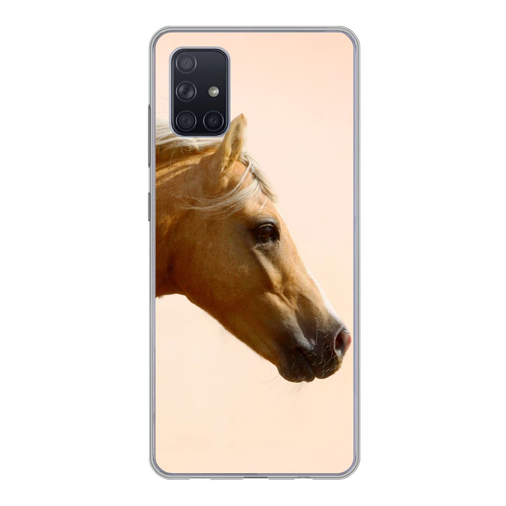 MuchoWow Handyhülle Schutzhülle Hülle für Samsung Galaxy A71 Pferd - Licht - Luft Silikon Softcase Handy Hülle - Kartenbesitzer
