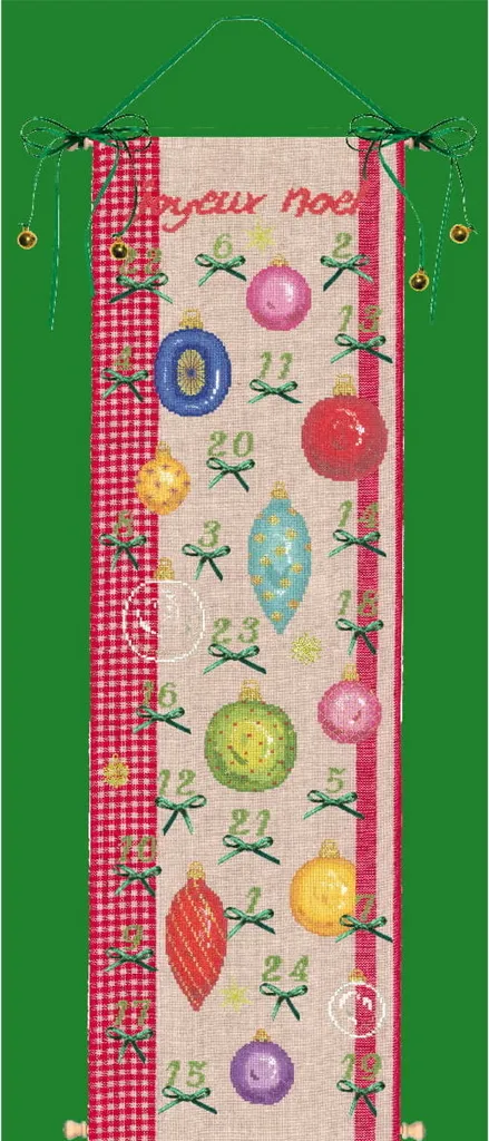 Kit Broderie Noël pour Créer votre Calendrier de l'Avent Mural DIY