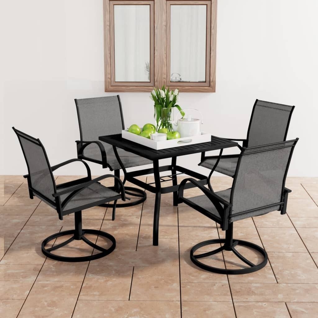 "2026 Promotion" 5-tlg. Garten-Essgruppe - mit Tisch und Stühlen - Textilene und Stahl - Gartenmöbelset CC3525
