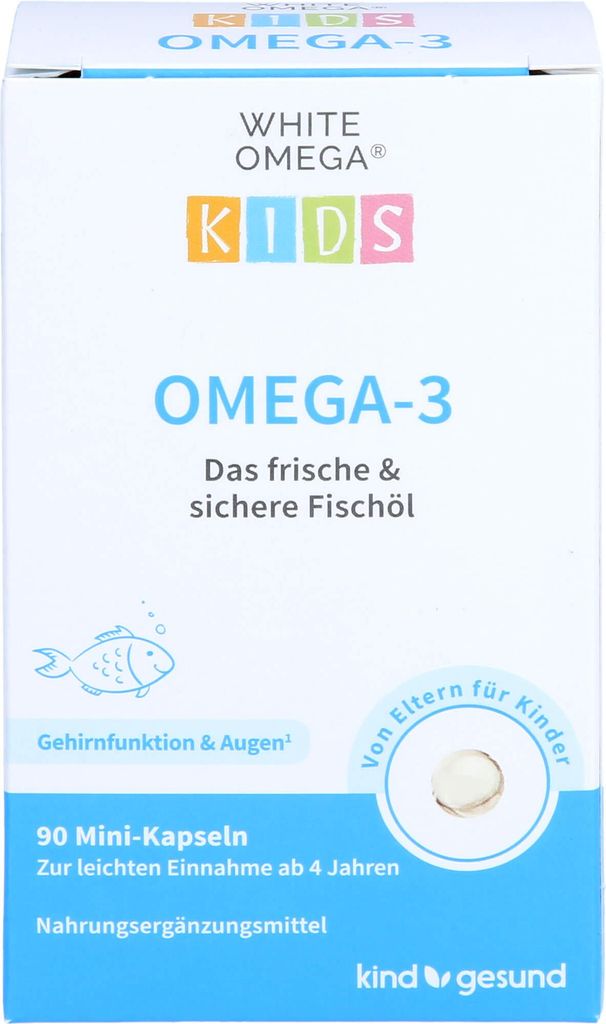 WHITE OMEGA Kids Reine Omega-3-Fischöl-Kapseln, 90 St. Produktbild 