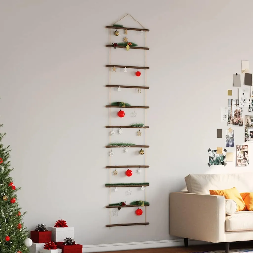 Grande échelle murale 200 cm en bois flotté naturel et design organique