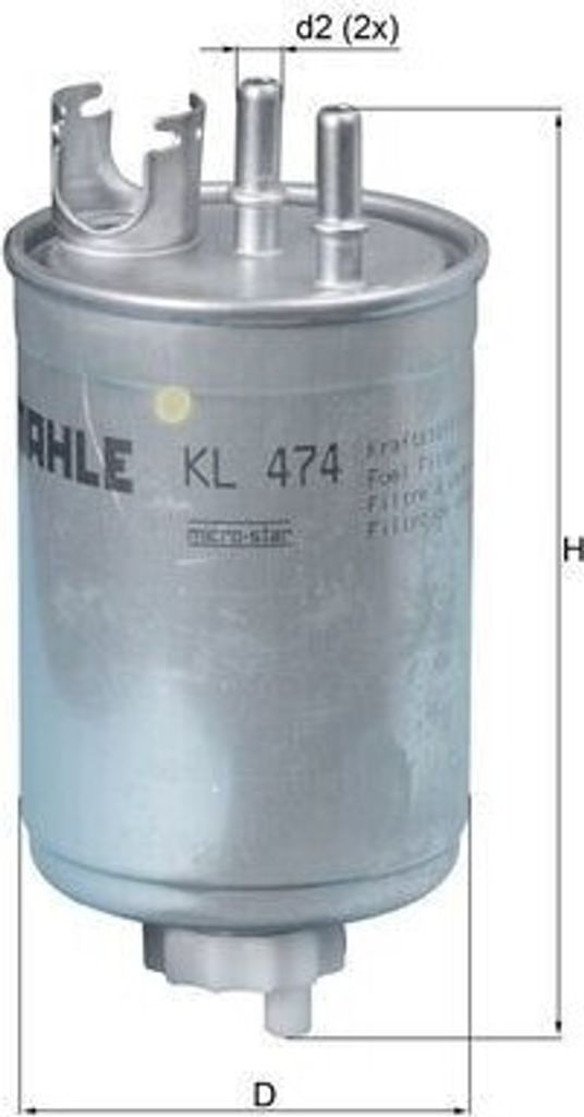 Kraftstofffilter MAHLE KL 474 für FIAT PUNTO (188) Leitungsfilter