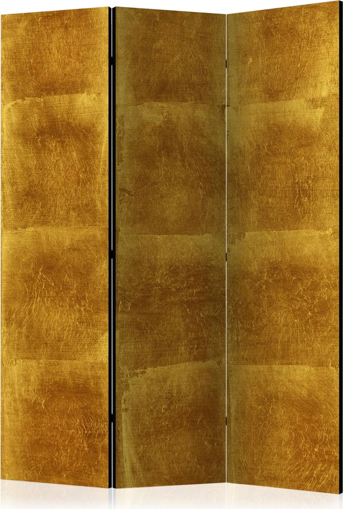 3-teiliger Doppelseitiger Vlies Paravent - Golden Cage 135x172 cm Muster f-A-0480-z-b