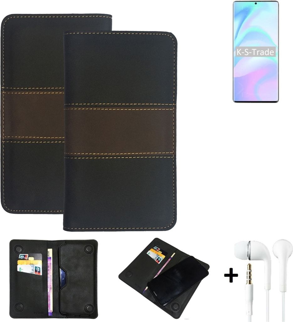 K-S-Trade Handyhülle + Kopfhörer kompatibel mit ZTE Axon 31 Ultra 5G Schutzhülle Walletcase Bookstyle Tasche Schutz Case Hülle Wallet Cover