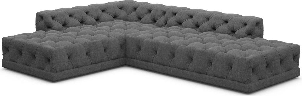Strukturstoff L-Form Lounge Sofa Meliva Anthrazit Links