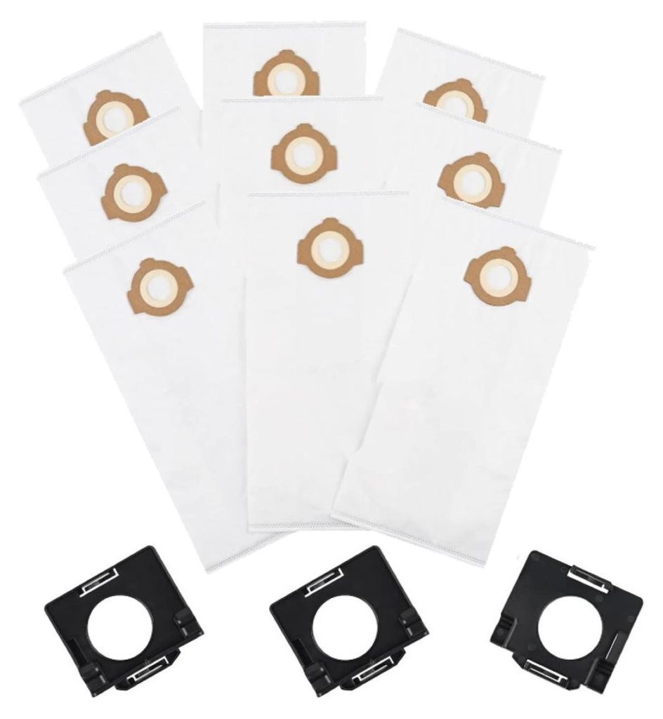 INF Vlies-Staubbeutel 10er-Pack mit 3 ABS-Clips, für Milwaukee M12