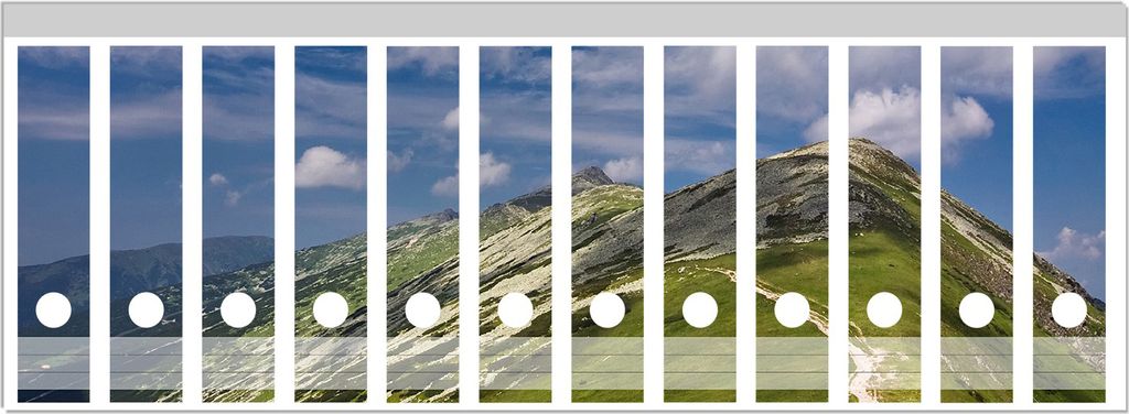 Wallario Ordnerrücken Sticker, selbstklebend für breite Ordner, 12 Stück, Motiv Alpenluft
