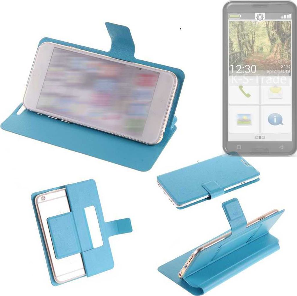 K-S-Trade Schutzhülle Handyhülle kompatibel mit Emporia Smart.3 Flip cover Handy case Smartphone Klapphülle blau