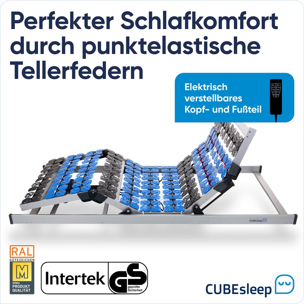 CUBEsleep Cloud 7-Zonen Motor Tellerfeder Lattenrost 90 x Produktbild 3