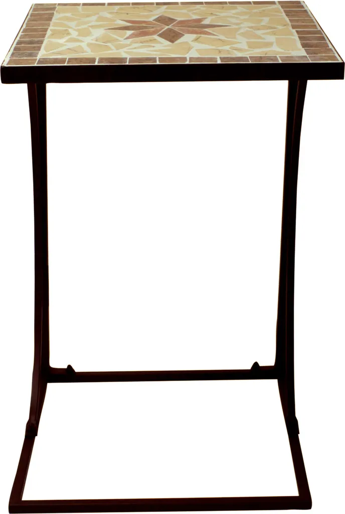 Petite table d'appoint AMARILLO en métal robuste et design géométrique