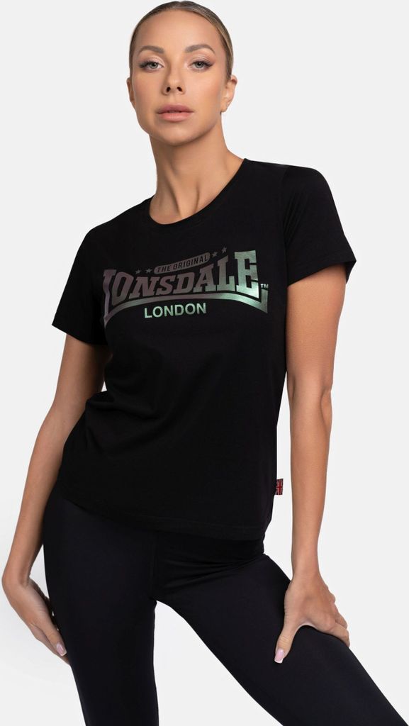 Frauen T-Shirt HARRAY Black/Rainbow M Lonsdale