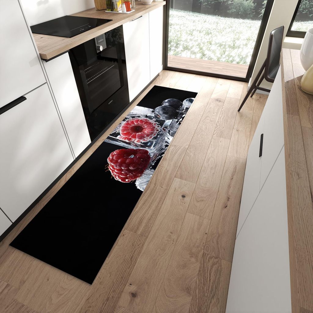 Küchenteppich 60x240cm rutschfest & abwischbar PVC Läufer - Gefrorene Früchte