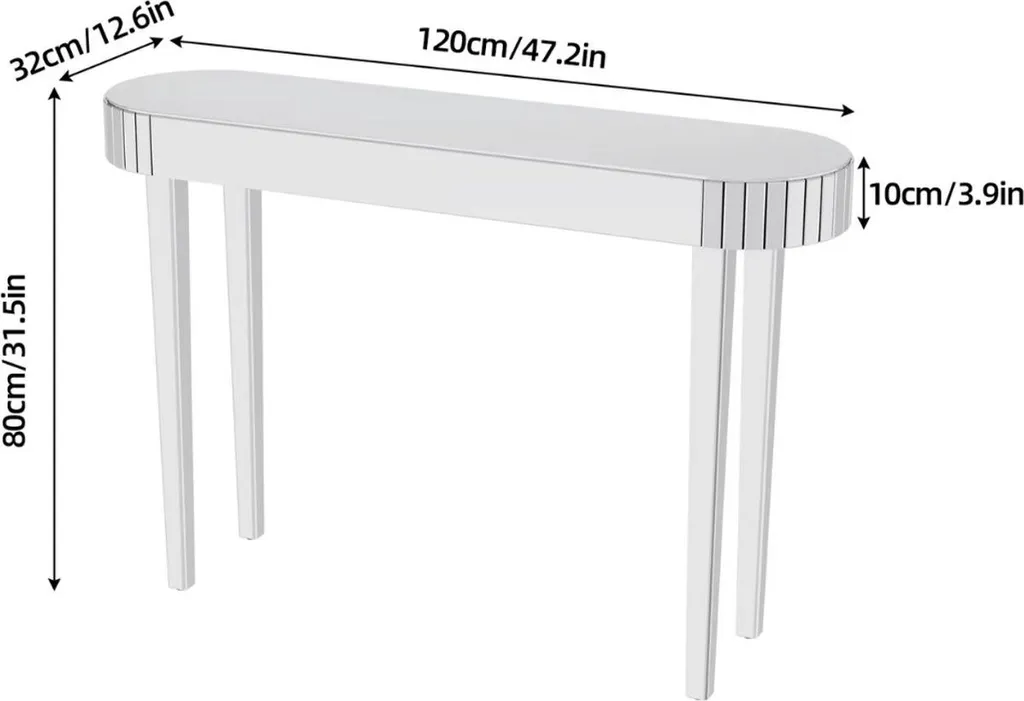 Table d'Appoint Entrée Argent 120 cm - Console Teroni pour Salon Chic - 4