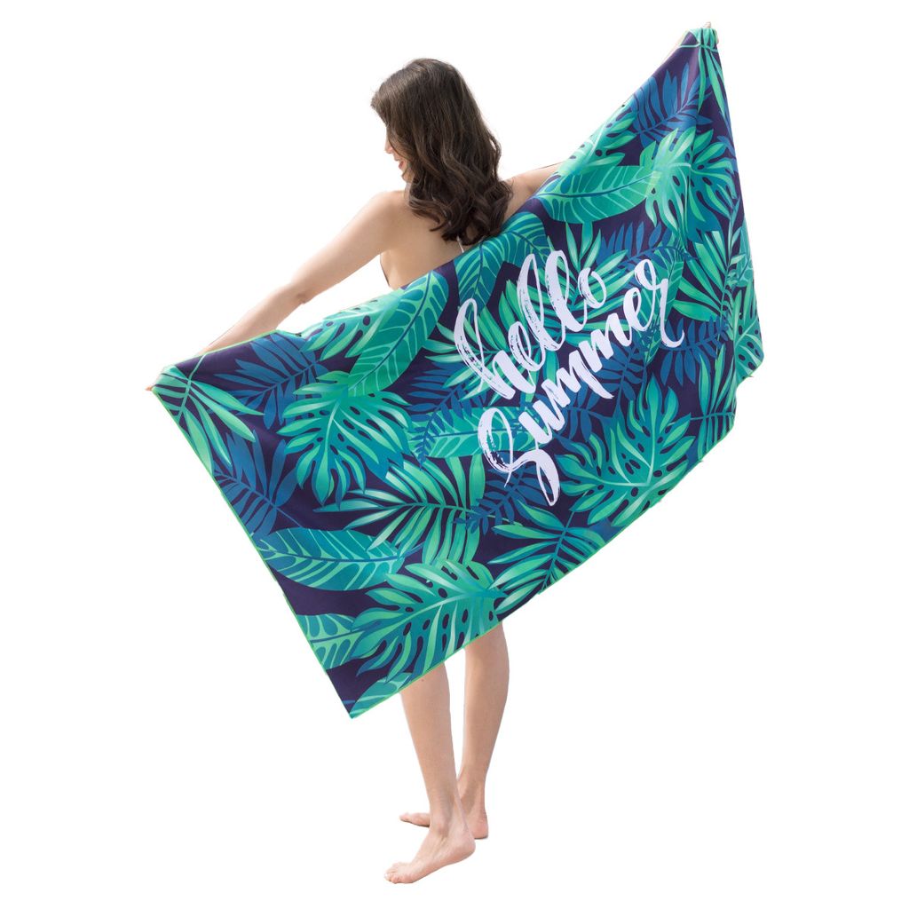 Mikrofaser Badetuch mit Umhang,strandtuch mit schnelltrocknend, saugfähig, weich, 160x80 cm, für Damen und Kinder