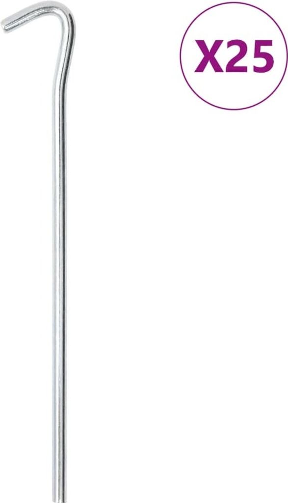 Design Zeltheringe 25 Stk. 23 cm Ø7 mm Verzinkter Stahl, Sonstiges Zeltzubehör 2024 Neu