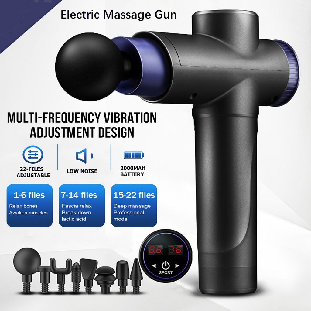 3200r Massagegerät Pistolen Massager Gun Muskeln Vibration Gun 3 Speed DE 