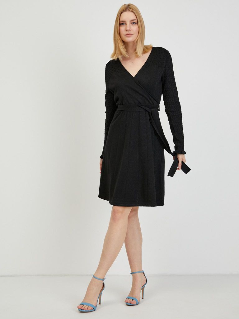 Orsay Schwarzes Damen-Pulloverkleid DP-3547321__M