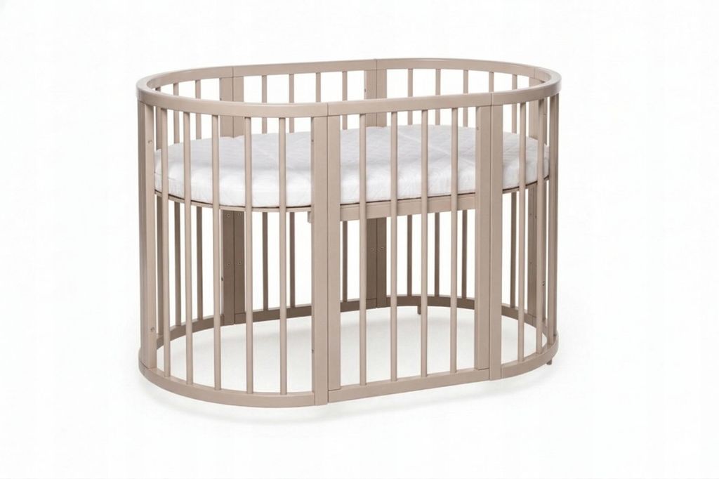 Kinderbett Babybett KOTTO OLIN Farbe Cappuccino + Matratze Produktbild 