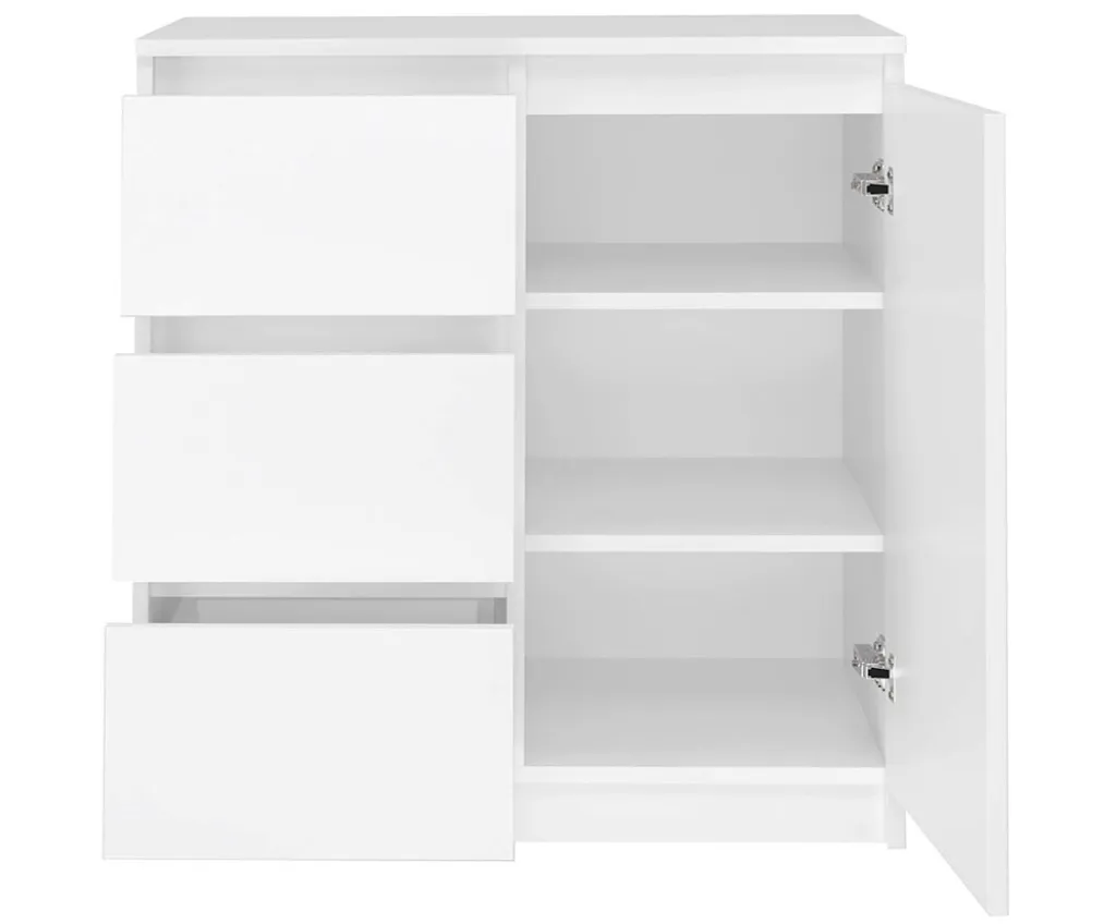 Rangement gain de place TOOMAS - Lot de 2 commodes blanches pour studio - 3