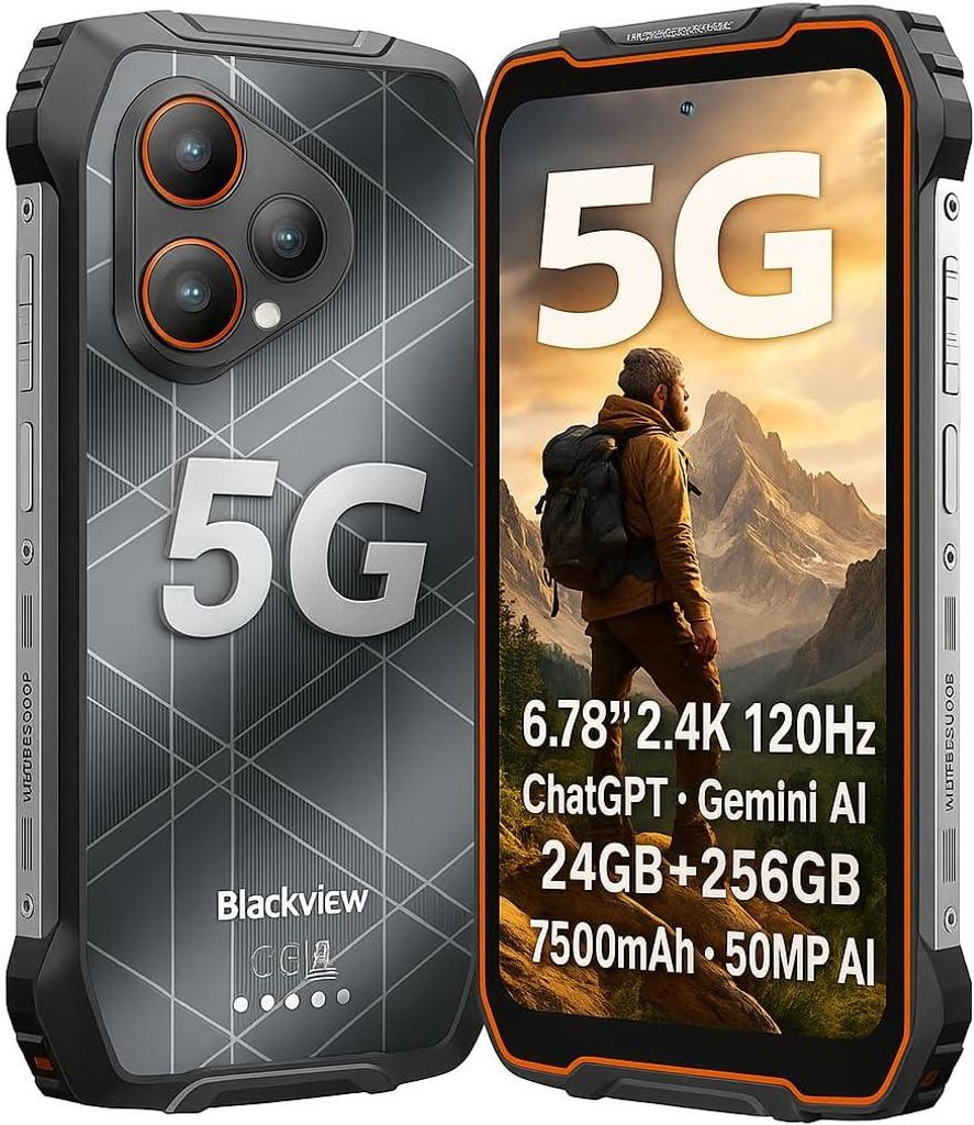Blackview BL7000 Pro Orange Outdoor Smartphone 5G - 7500mAh Produktbild 